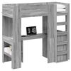 vidaXL Estructura de litera con escritorio Gris Sonoma 75 x 190 cm