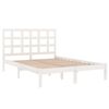 vidaXL Estructura de cama de madera maciza blanca 135x190 cm