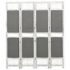 vidaXL Biombo divisor de 4 paneles de tela gris 140x165 cm