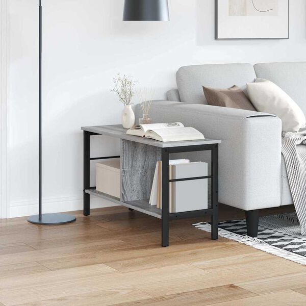 vidaXL Estante de libros Gris Sonoma 82 x 32 x 47 cm