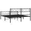 vidaXL Estructura cama sin colch&oacute;n con estribo metal negro 140x200 cm