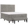 vidaXL Cama box spring con colch&oacute;n terciopelo gris claro 140x190 cm
