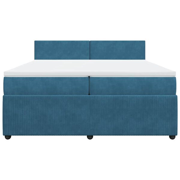 vidaXL Cama box spring con colch&oacute;n terciopelo azul 200x200 cm