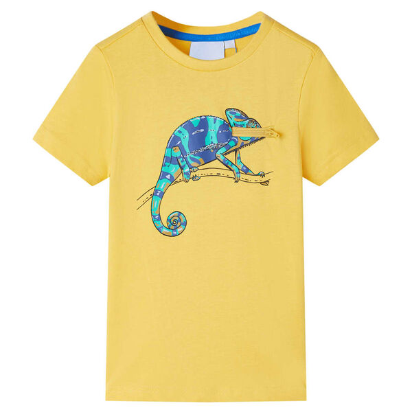 Camiseta infantil de manga corta ocre claro 140