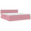 vidaXL Cama con almacenamiento y LED Rosa 200 x 200 cm Terciopelo