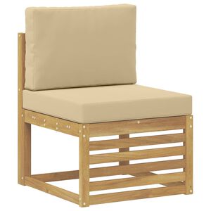 vidaXL Sof&aacute; intermedio de exterior Madera de Acacia S&oacute;lida Blanco