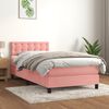 vidaXL Cama box spring con colch&oacute;n terciopelo rosa 100x200 cm