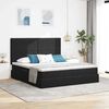 vidaXL Cama con tira de luces LED Negro 200 x 200 cm Terciopelo