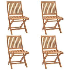 vidaXL Sillas plegables (4 unidades) de madera maciza de teca.