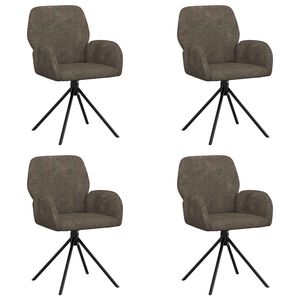 vidaXL Sillas de comedor giratorias 4 uds. Cuero de Suede Sint&eacute;tico