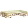 vidaXL Conjunto de sof&aacute;s de exterior con coj&iacute;n 9 pcs Blanco y Crema
