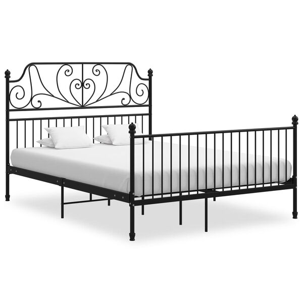 vidaXL Estructura de cama sin colchón metal negro 160x200 cm