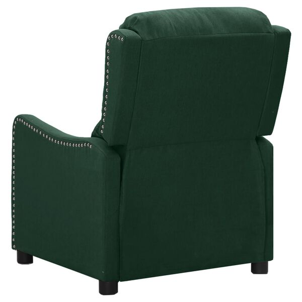 vidaXL Sill&oacute;n de masaje de tela verde oscuro