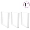 vidaXL Patas para mesa de comedor en forma de V (3 unidades), color blanco, 90 x (72-73,3) cm, acero