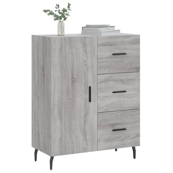 vidaXL Aparador de madera de ingenier&iacute;a gris Sonoma 69,5x34x90 cm