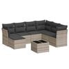 vidaXL Set de sof&aacute;s de jard&iacute;n 8 pzas y cojines rat&aacute;n sint&eacute;tico gris