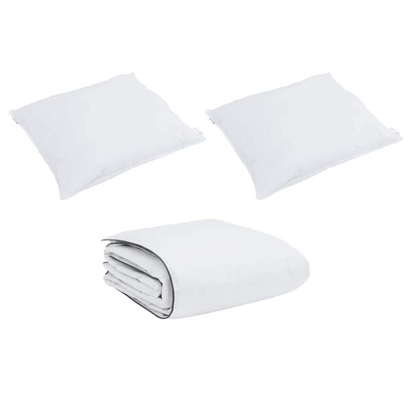 vidaXL Edredón de Invierno con almohada 3 pcs Pluma de pato
