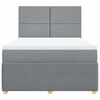 vidaXL Cama box spring con colch&oacute;n tela gris claro 160x200 cm