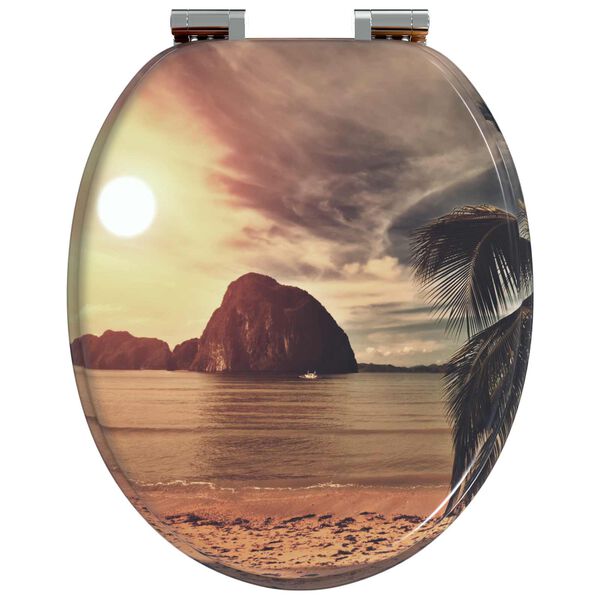 vidaXL Asiento de inodoro de cierre suave Naranja 44 x 38 cm