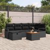 vidaXL Conjunto de sof&aacute;s de jard&iacute;n 7 pcs Negro rat&aacute;n sint&eacute;tico