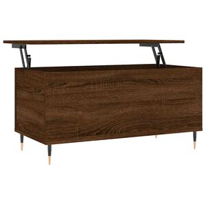 vidaXL Mesa de centro madera contrachapada roble marr&oacute;n 90x44,5x45 cm