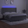 vidaXL Cama box spring colch&oacute;n y LED terciopelo gris claro 160x200 cm