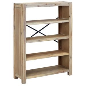 vidaXL Estanter&iacute;a de 4 niveles madera maciza de acacia 80x30x110 cm