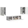vidaXL Conjunto de mueble de TV 4 pcs Gris Concreto