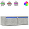 vidaXL Mueble de TV con luces LED gris hormig&oacute;n 75x35,5x25 cm