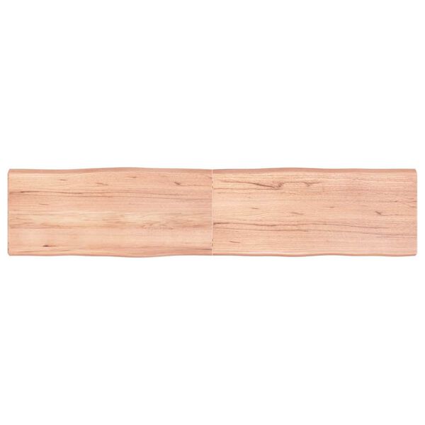 vidaXL Tablero mesa madera tratada borde natural marr&oacute;n 180x40x(2-6)cm