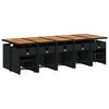 vidaXL Set comedor de jard&iacute;n con cojines 15 pzas rat&aacute;n sint&eacute;tico negro