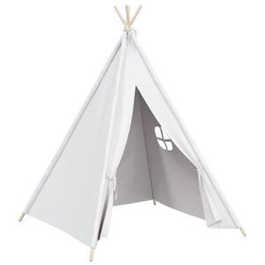 vidaXL Tienda tipi ni&ntilde;os y bolsa piel melocot&oacute;n blanco 120x120x150cm
