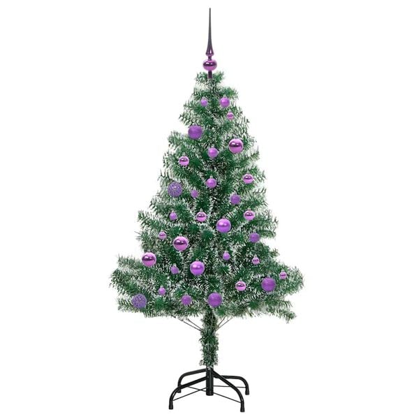vidaXL &Aacute;rbol de Navidad Artificial Nevado con Luz LED Verde y 150 cm
