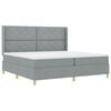 vidaXL Cama tipo Box Spring con colch&oacute;n Gris Claro 200 x 200 cm tela