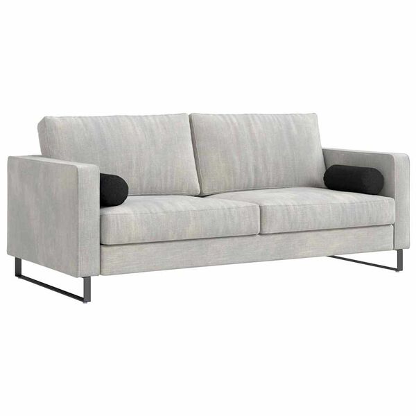 vidaXL Cojines Bolster 2 pcs Negro &Oslash; 15 x 40 cm tela