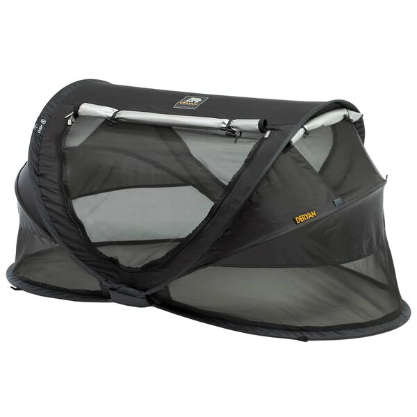 DERYAN Cuna de viaje desplegable Toddler Luxe con mosquitera negro
