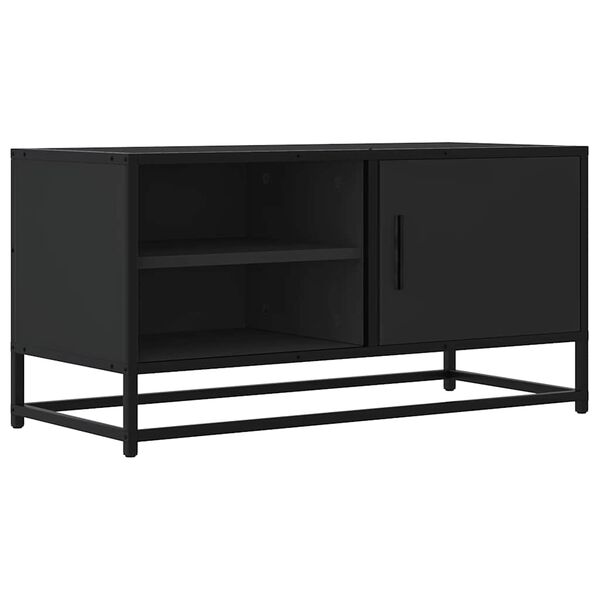 vidaXL Mueble de TV madera de ingenier&iacute;a y metal negro 80x34,5x40 cm