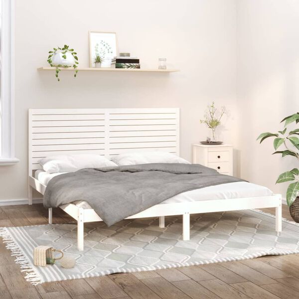vidaXL Estructura de cama madera maciza blanco 200x200 cm