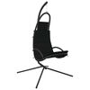 vidaXL Silla colgante de jard&iacute;n con coj&iacute;n acero y tela Oxford negro