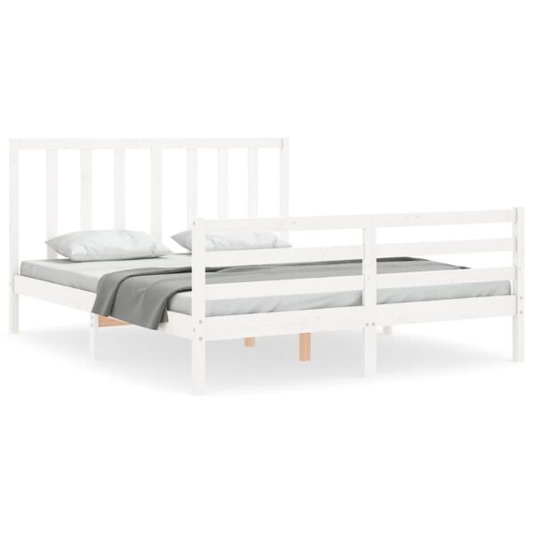 vidaXL Estructura de cama sin colch&oacute;n madera maciza de pino 160x200 cm
