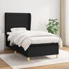 vidaXL Cama box spring con colch&oacute;n tela negro 90x200 cm