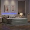 vidaXL Cama con almacenamiento y LED con LED Gris Claro 160 x 200 cm