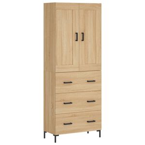 vidaXL Aparador alto madera contrachapada color roble 69,5x34x180 cm