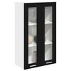 vidaXL Mueble colgante con puerta Riga Roble Negro 60 x 31 x 100 cm