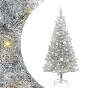 vidaXL &Aacute;rbol de Navidad Plateado 120 cm PET