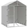 vidaXL Perrera de exterior con toldo acero galvanizado plata 2x2x2,5 m