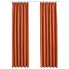 vidaXL Cortinas opacas con ganchos 2 piezas color &oacute;xido 140x225 cm