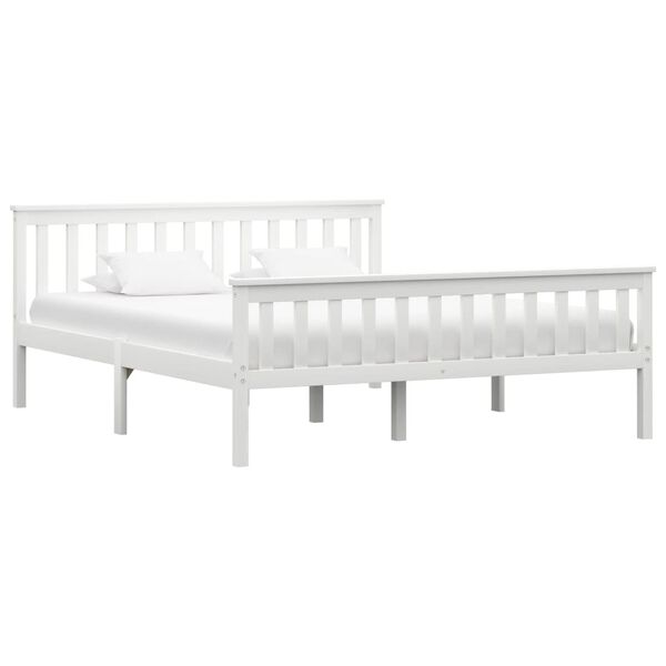 vidaXL Estructura de cama sin colchón madera de pino blanco 160x200 cm