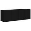 vidaXL Mueble de TV Montado en la Pared 2 pcs Negro 59,5 x 31 x 40 cm