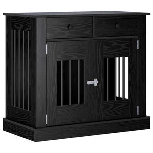 vidaXL Mueble para jaula de perro Roble Negro 90 x 47,5 x 80 cm